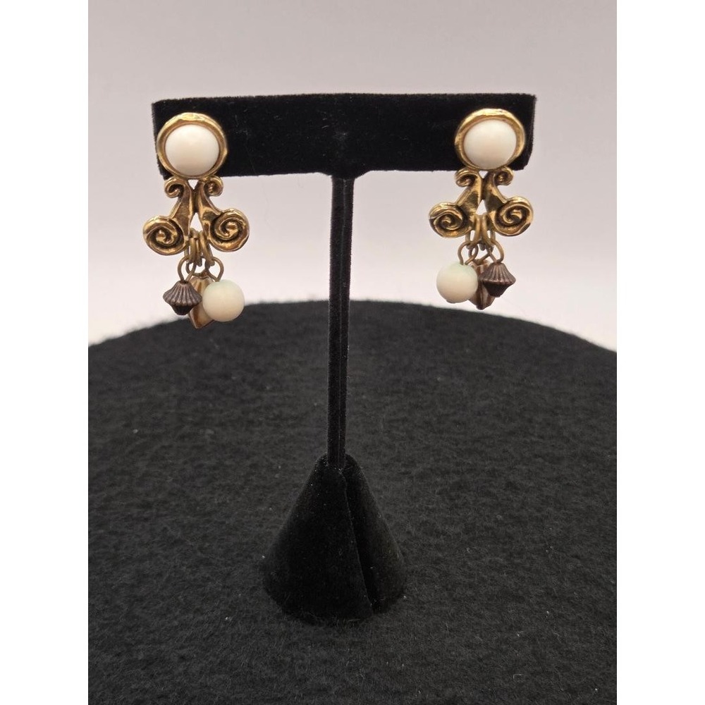 Vintage Victorian Style Revival Chandelier Drop Pierced Earrings